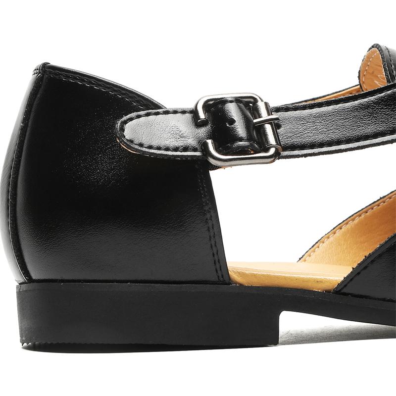 Summer Men High Quality Leather Breathable Sandals Retro Casual Black Brown Slip on Sandals Leather Sandals Men's Flats