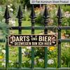 2D Flat, 1pc, German Aluminium Decorative Sign, Hier Mit Der Flamme Seines Lebens Aluminium Sign, Rustic BBQ Quote Aluminium Plaques, Outdoor Wall
