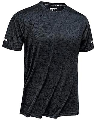 TACVASEN Men's Short Sleeve T-Shirt, Training Wear, Tennis Shirt, Sports Shirt, Quick Drying, Casual Wear, Reflective Tape, Half Sleeve Top, Fitness,