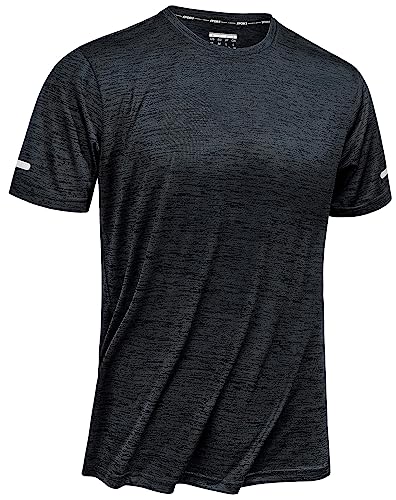 

TACVASEN Men s Short Sleeve T-Shirt, Training Wear, Tennis Shirt, Sports Shirt, Quick Drying, Casual Wear, Reflective Tape, Half Sleeve Top, Fitness,