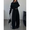 2025 Autumn New Independent Station Women clothes Bow Casual Long sleeve Top Loose Trousers Hoodie Two-Piece Suit