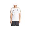 adidas Logo-Print Drei-Streifen Rundhals Kurzarm T-Shirt Herren Oberteile Weiß IU2082