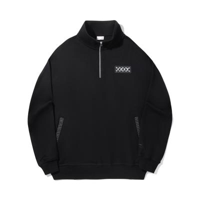 Li Ning Simple Loose Stand Collar Printed Versatile Comfortable Casual Sweatshirt Unisex Sweatshirt AWDVB15-2
