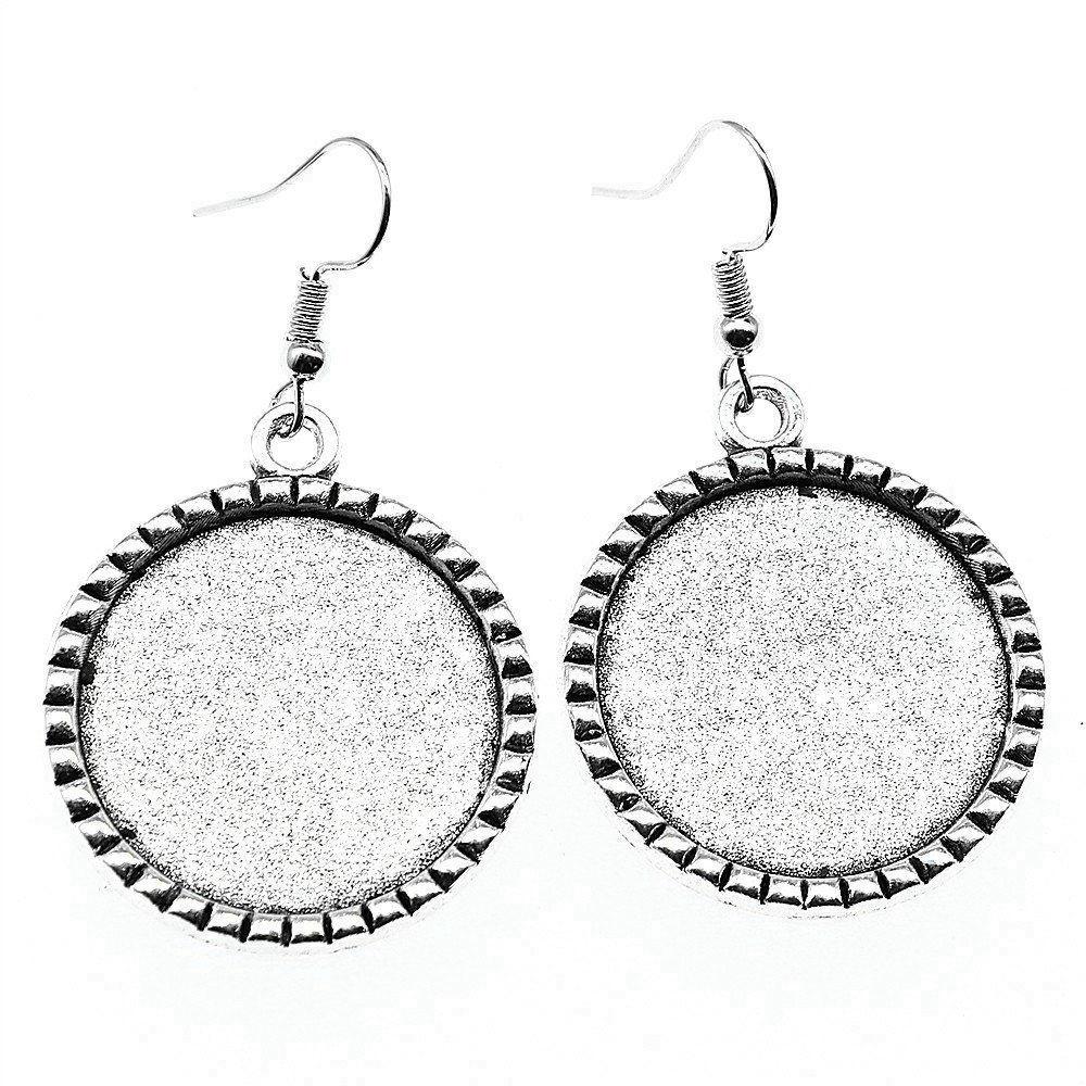 Round Cabochon Base Dangle Earrings DIY Jewelry Findings For Handmade Gifts