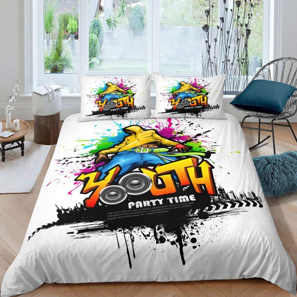 Guitar Bedding Set Punk Rock Music Duvet Cover Set For Kids Teens Boys Young Man Rotating Musical Instrument Comforter Cover