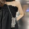 Rhinestone Mirror Crossbody Full Coverage Makeup Phone Case Compatible With Apple Iphone Samsung