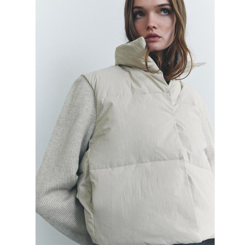 Autumn and Winter New Women clothes Western Style Stand Collar Long sleeve Knitted Patchwork Cotton-padded jacket Jacket 0518258