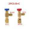Refrigeration Charging Air Conditioning Adapter For R410A R22 1/4" Liquid Safety Valve Hose R22 Copper Adapter Hand Tool