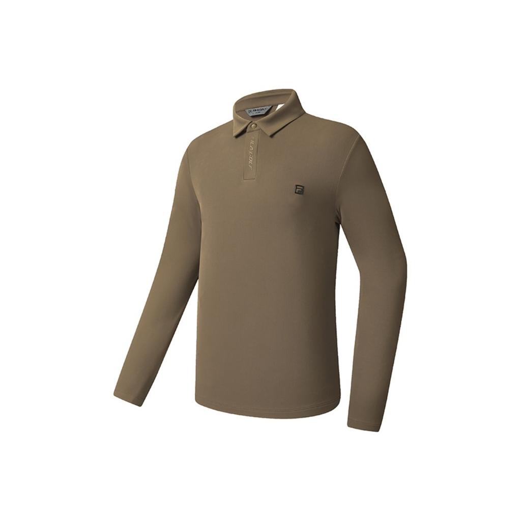 Fila Golf Series Fashion Versatile Casual Sports Slim Fit Knitted Long Sleeve Polo Shirt Men Tops A11M545224FBN