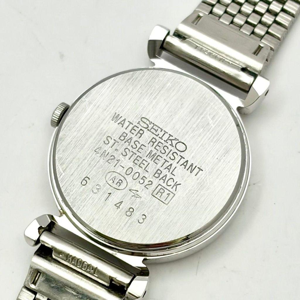 Used [New Battery] SEIKO Ladies Watch Silver 4N21-0052 631483 Genuine Belt