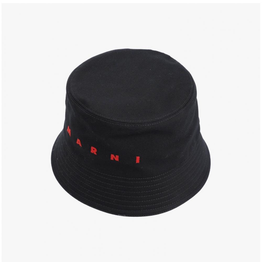 Marni Clzc0110s0 Utc311 00n99 Logo Embroidery Bucket Hat