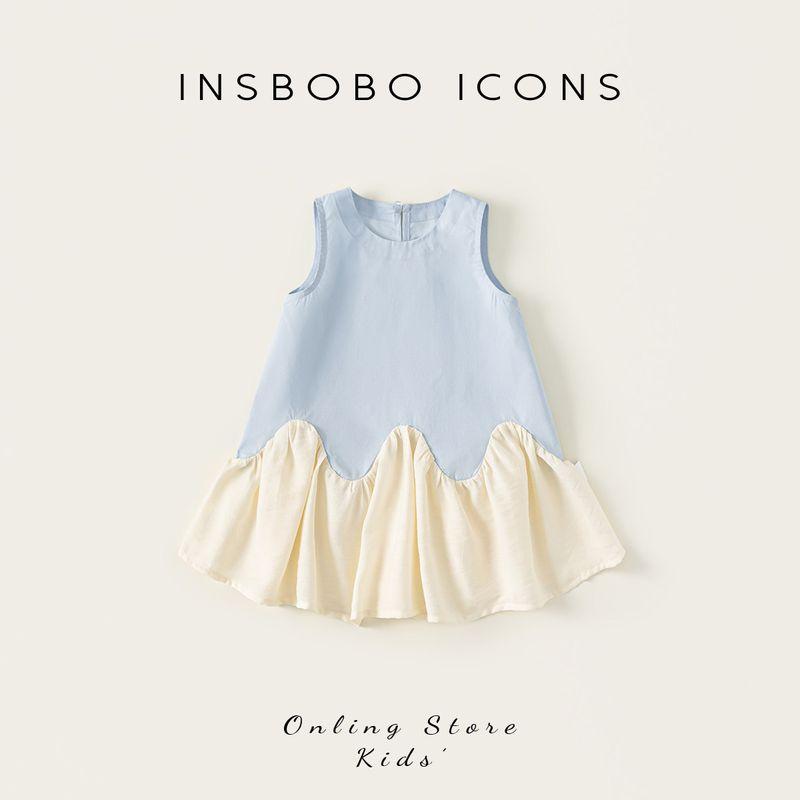 Girls  Dress Summer Children s Dopamine Style Dress Girl s Dress 2026 New One-Year-Old Girl s Formal Dress Children s Clothing Blue 100