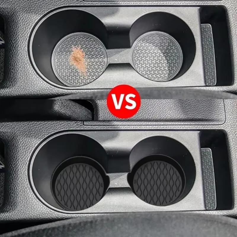 2pcs Automotive Anti Slip Silicone Coasters, Waterproof and Leak Proof, Universal Interior Accessories for Automobiles