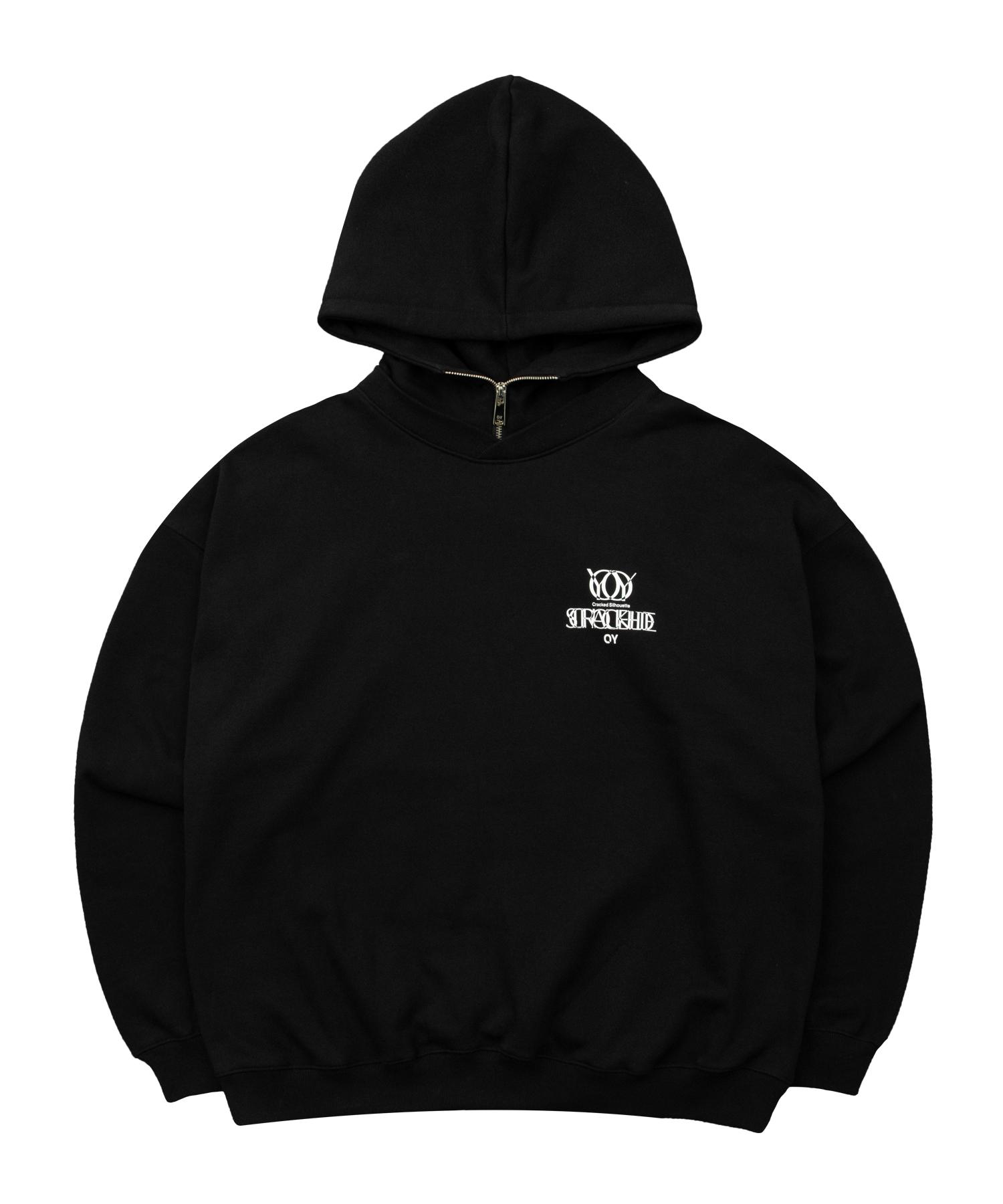 Oy Overlay Logo Zipper Turtleneck Hood - Black Black/One Size