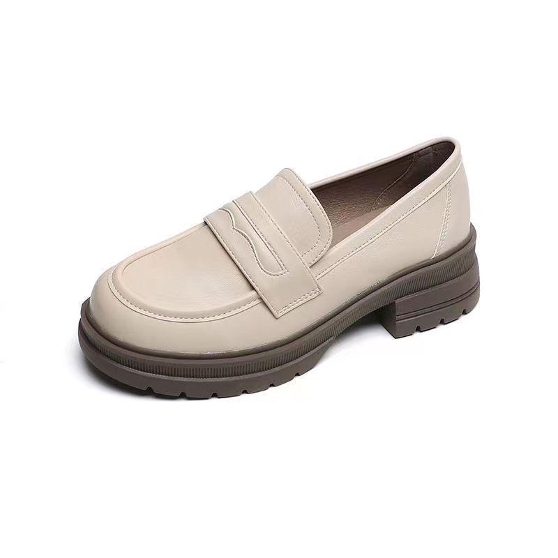 Women's British-Style Thick Sole Loafers, 2025 Trending, Genuine Soft Leather, Versatile & Comfortable.