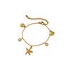 Ocean Series Gold-Plated Starfish & Shell Rhinestone Necklace - Luxurious & Versatile