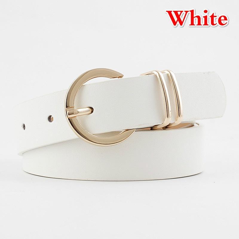 Women's Wide Trouser Belt Leather Belts Metal Buckle Waistband