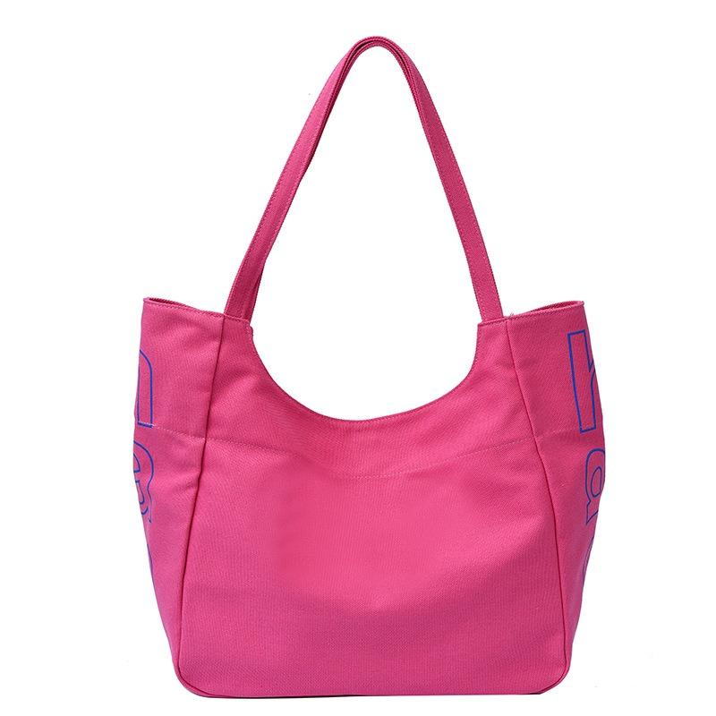 Summer simple large-capacity leisure shopping bag letter printing shoulder canvas tote bag