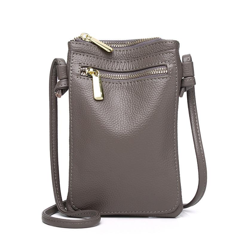 Frühling und Sommer Erste-Schicht Rindsleder Vertikale Weiche Leder Schulter Crossbody Mini Mittleren Alters Mutter Handy Tasche
