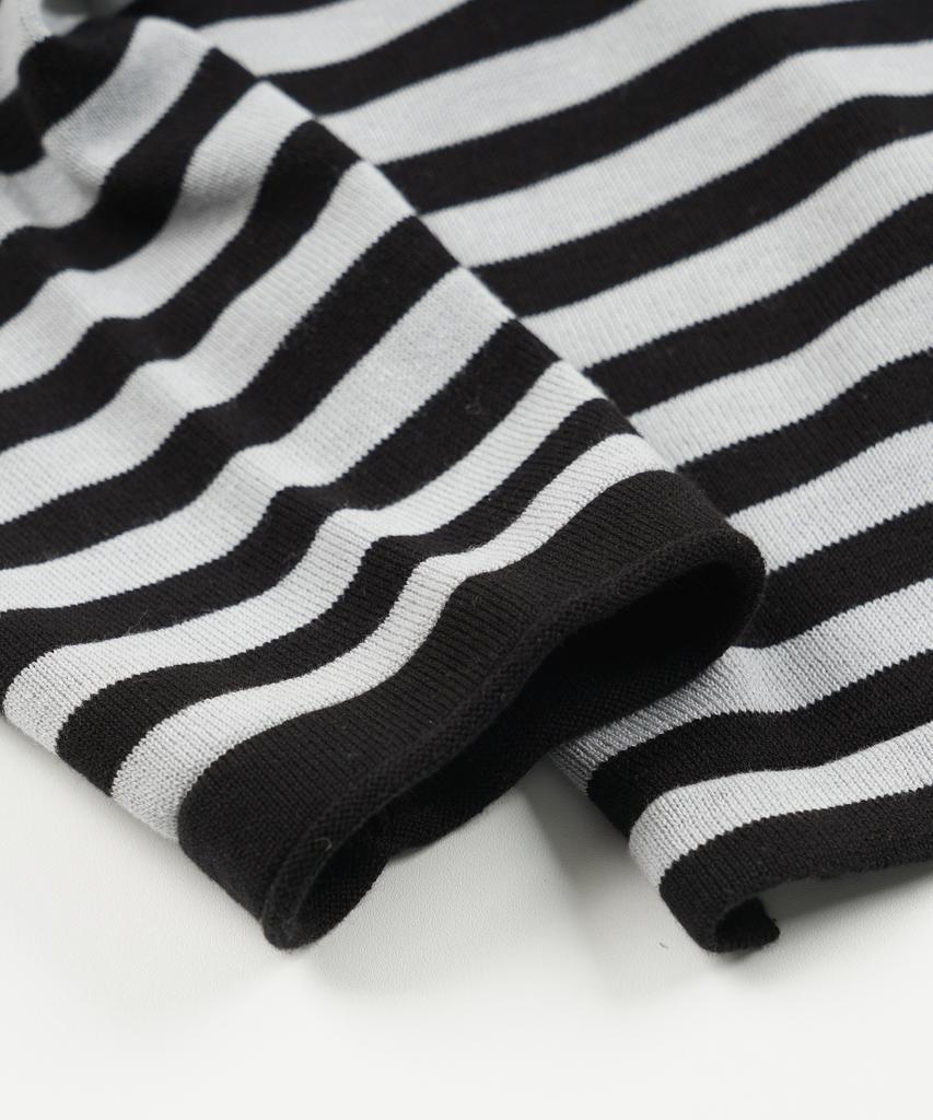 FRIZMWORKS Stripe Knit Long Sleeve _ Black