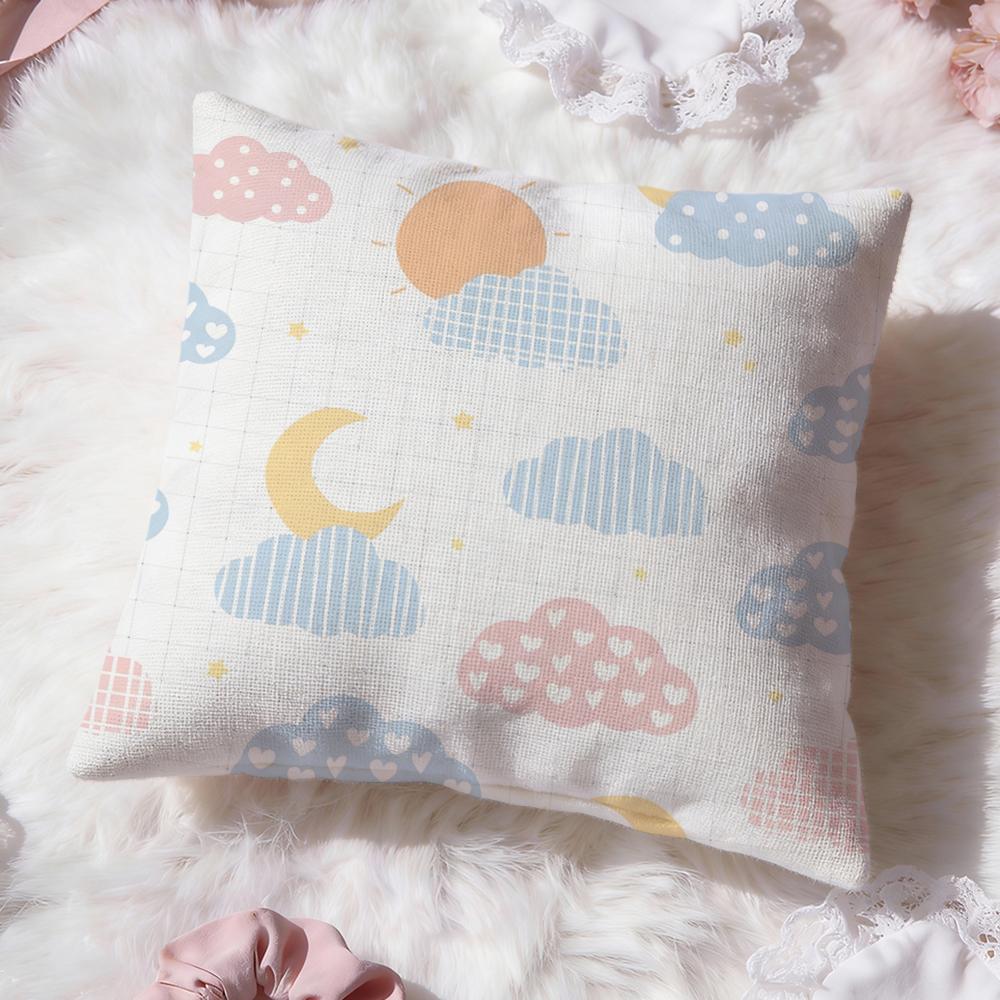 Cute Cartoon Texture Cushion Cover Premium Comfort Reversible Pillow Cove Two in One Design for Any Room Car Interior
