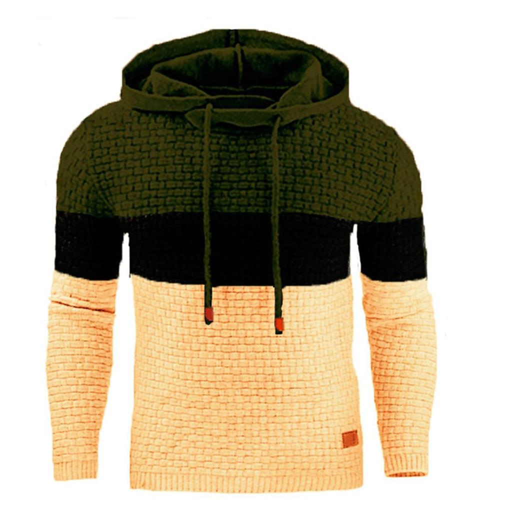 Herren, Hoodies  Fit Mode Waffel Hoodie Casual  Hoody Top Mit Freizeit Hoodie Farbblock Strick Sweatshirt Top