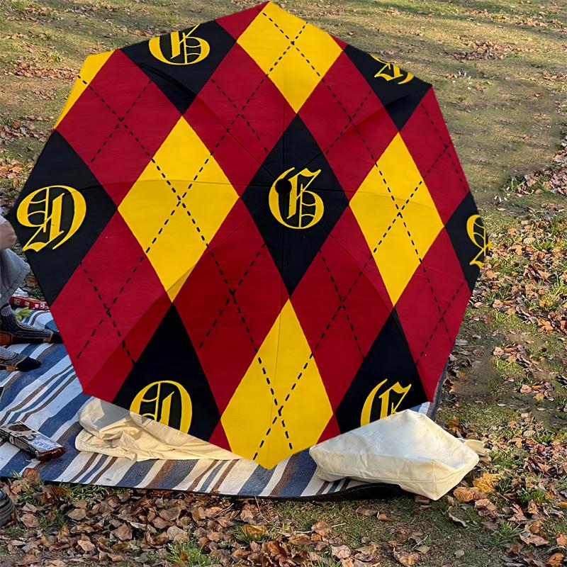 1PC Warner Argyle pattern Umbrella-8-Rib Reinforced, Automatic Open, Lightweight & Durable-A21