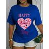 Women's Casual Short-Sleeve Crew Neck Happy Print T-Shirt - A Must-Have Top for All Seasons
