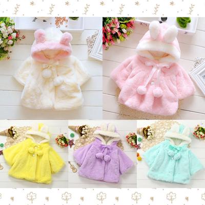 Baby Infant Girls Fur Winter Warm Coat Cloak Jacket Thick Warm Clothes
