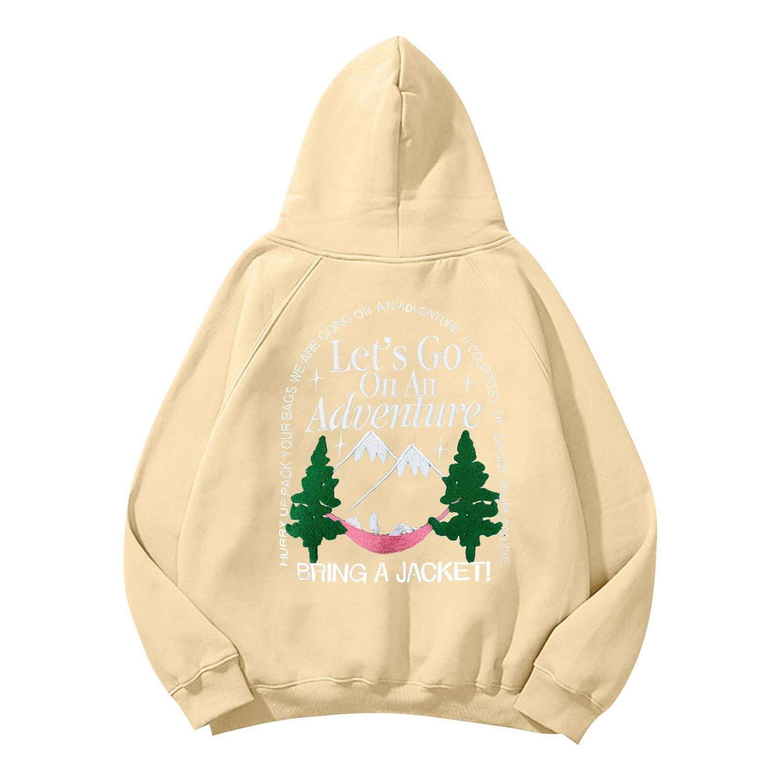 

Женская толстовка с длинным рукавом и круглым вырезом, повседневная, с капюшоном и карманом S бежевый