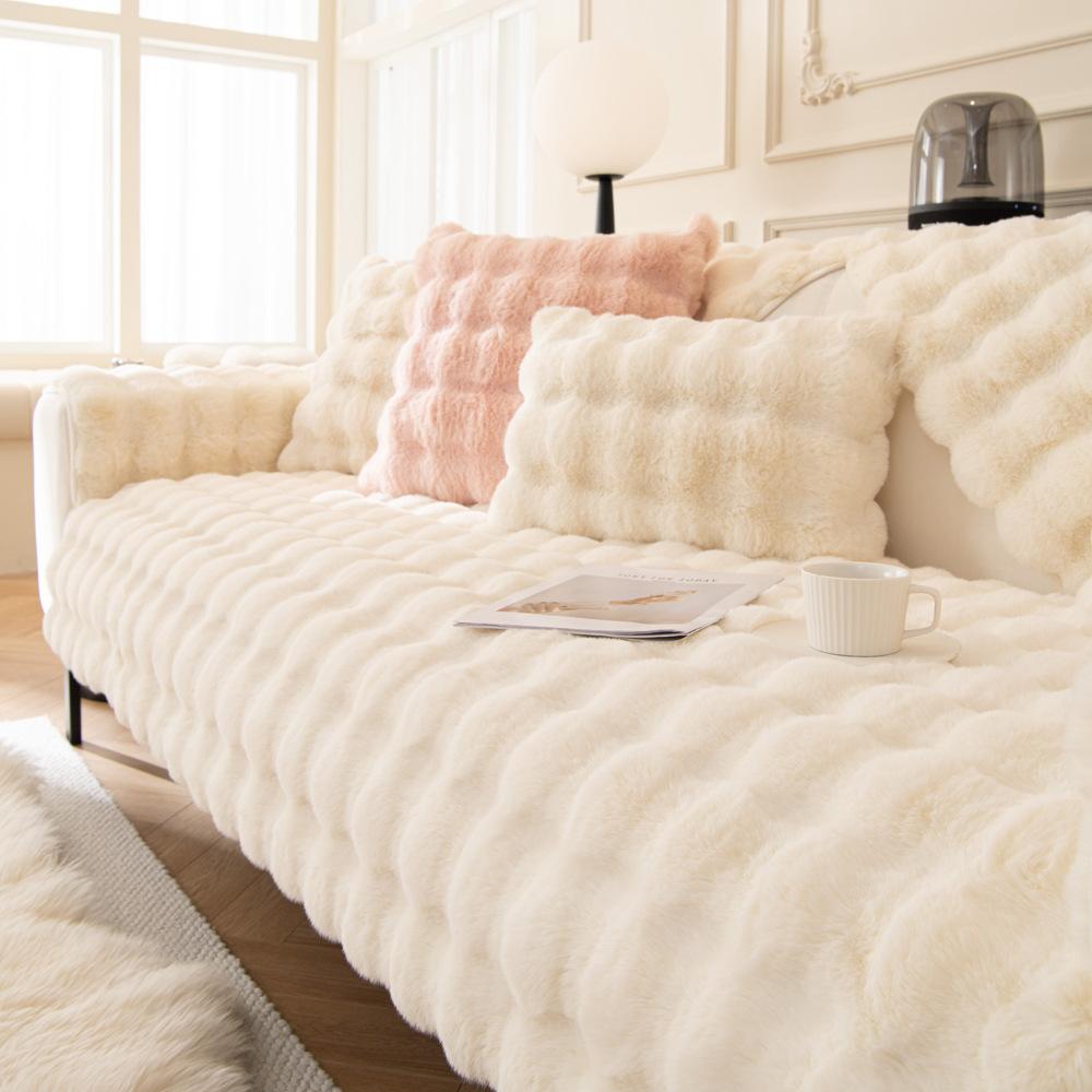 Tutu Velvet Warm Autumn And Winter Plush Sofa Cushion Winter Non-Slip Seat Cushion Leather Sofa Cover Cover Cloth Cross-Border New Models
