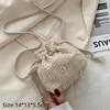 Fashion Rattan Straw Weave Bucket Bags Casual Small Beach Shoulder Bags Retro Handbags Totes Women Summer