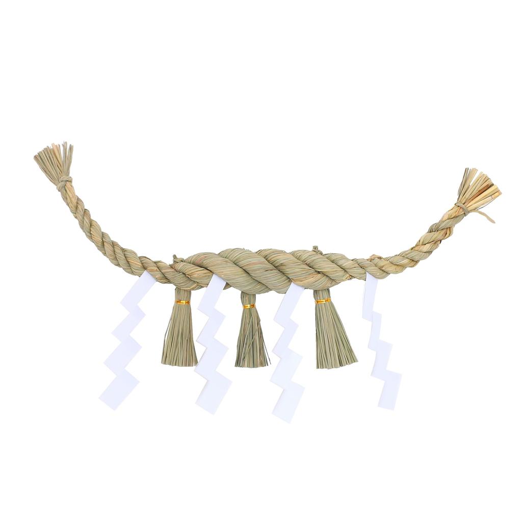 Shinto Shrine Shimenawa, Heartbeat Pattern, 2 Shaku (approx. 60cm) with Paper Drops, Made with Aono Ina, New Year's Gift, Replacement Shimenawa,