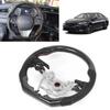 Carbon Fiber Steering Wheel Nappa Preforated Leather Red White Stitching Fit for Toyota Camry Corolla RAV‑4 Auris