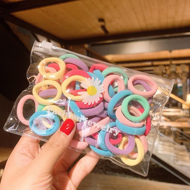 50-Pack Small Hair Ties: 3CM Non-Damaging Scrunchies for Women & Children - Cute, Simple, Fashionable Hair Accessories
