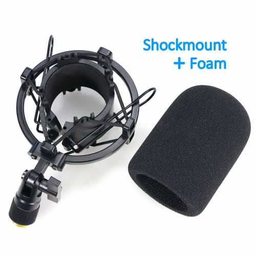 SUNMON AT2020 Windscreen Shock Mount Stand with Foam Pop Filter for Audio-Technica AT2020, AT2035, AT4040, AT2020USB, and ATR2500x Condenser Microphon