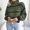 Fashion Women Sweaters 2026 Autumn Winter New Solid Color Long Sleeved Sweater Loose High Neck Warm Pullover Knitwears Tops