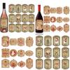 Weihnachtsdekorative Weinflaschenetiketten mit Vintage-Design für Feiertags-Partydeko