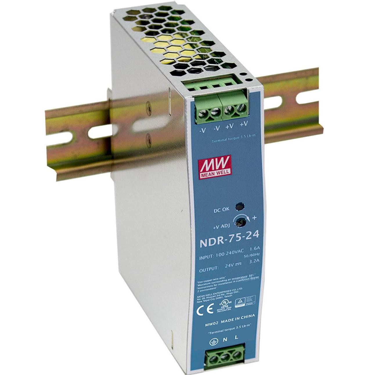 

MEAN WELL оригинальный NDR-75-12 12 В 6,3 А meanwell NDR-75 12 В 75,6 Вт промышленный источник питания с одним выходом на DIN-рейку