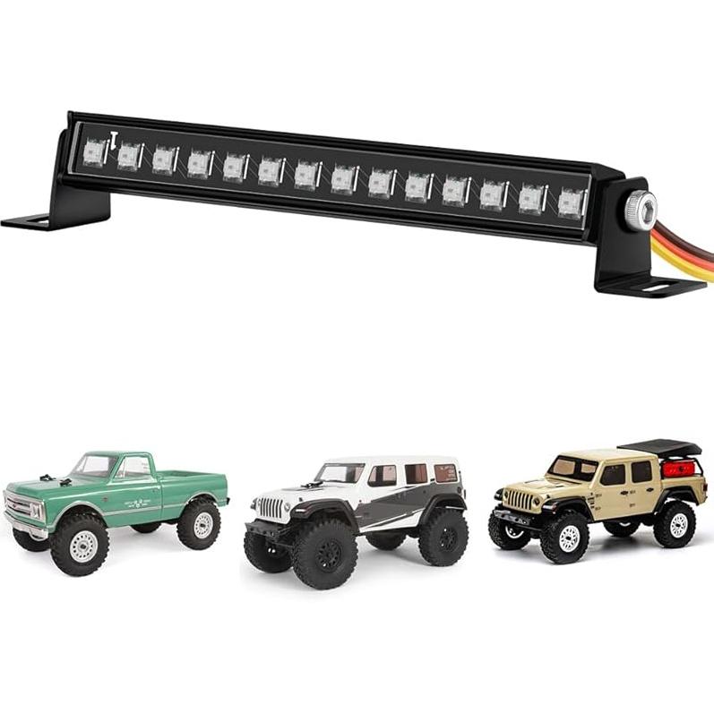 for AXIAL SCX24 RC Light Bar 8 Light Modes 44mm Roof Lamp for AXIAL SCX24 Bronco C10 JLU Gladiator Deadbolt RC Upgrade Parts