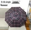 Extra Large Ten-Bone Water-Repellent Plaid Umbrella - British Style for Men & Women, Double/Triple Use