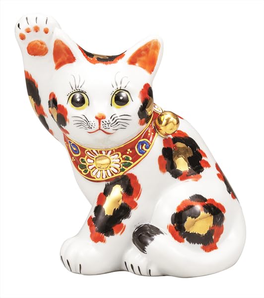 Кутани-яки Иватая 5,5-дюймовый Манеки-нэко (Lucky Cat) - Золотая ситцевая, K9-1549