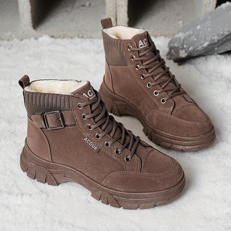 [Warm Winter Boots] Warm, Durable Women's Winter Ankle Boots with Thick Rubber Sole, PU Upper & Breathable Fabric Lining - Versatile for Cold Weather