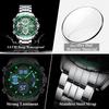 POEDAGAR Clock Waterproof Electronic LED Luxury Watches Dual Time Display Digital Stainless Steel Quartz Watch