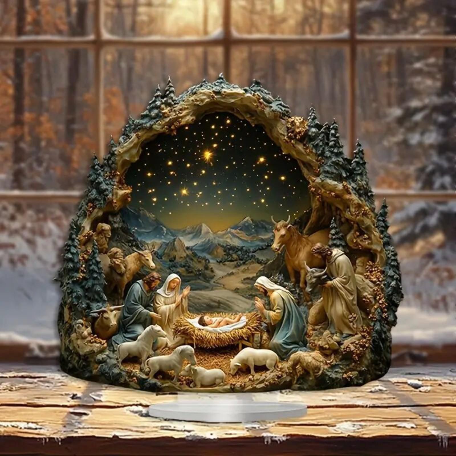 

2D Snow House Desktop Decoration Ornaments Home Bedside Ornaments One Size