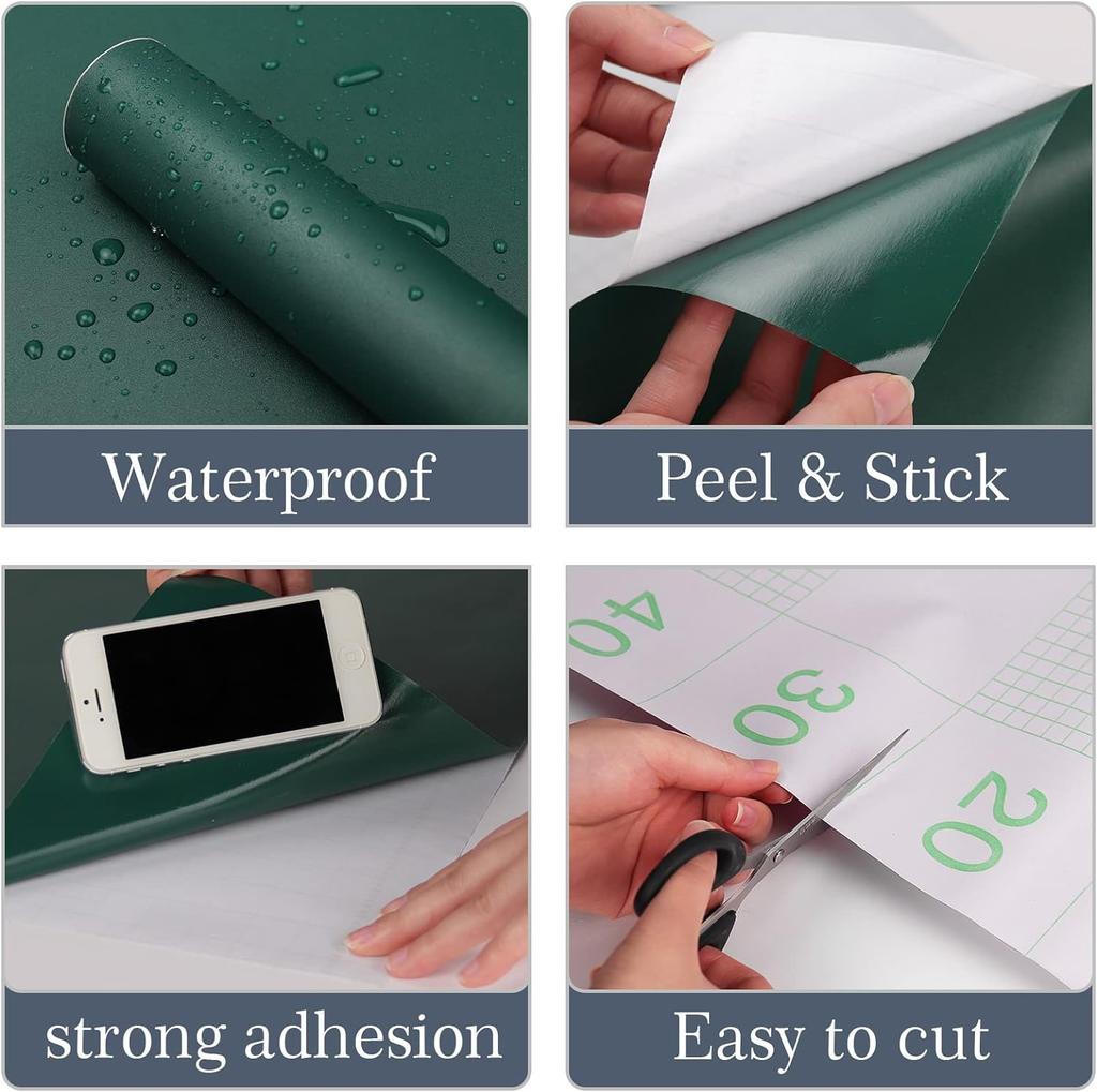 Wasserdichte Matte Tapete grün Vinyl Selbstklebende Aufkleber für Wand Möbel Wohnzimmer Kontaktpapier Heimdekoration