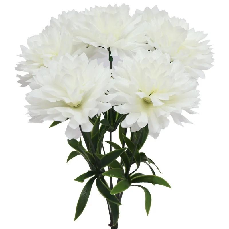 Outdoor cemetery chrysanthemums, tombstones, flowers, single branches, freely matching DIY flowers, commemorative festivals