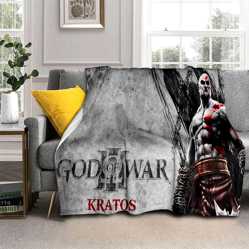 3D hry God of War Hry Kratos HD deka, měkká deka pro domácí ložnici Pohovka Pohovka Piknik Cestovní přikrývka do kanceláře pro děti