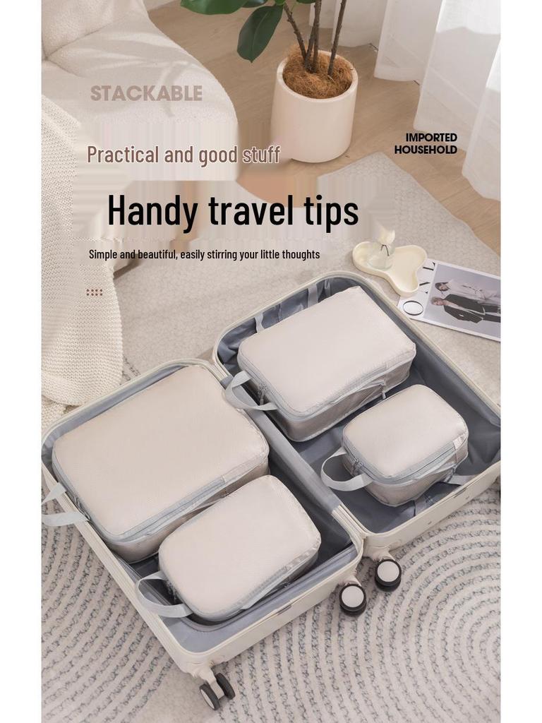 Czteroczęściowy zestaw kompresyjny podróżny: Worki próżniowe na ubrania, buty i skarpetki - Wodoodporne rozwiązanie do przechowywania