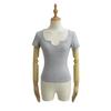 Summer 2025 European & American Style Ribbed Slim Fit U-Neck Short Sleeve Top
